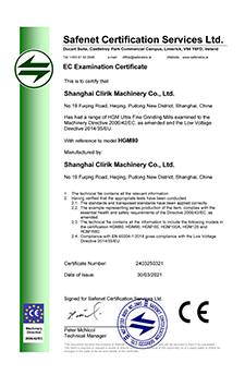 shanghai clirik machinery ce certificate of conformity