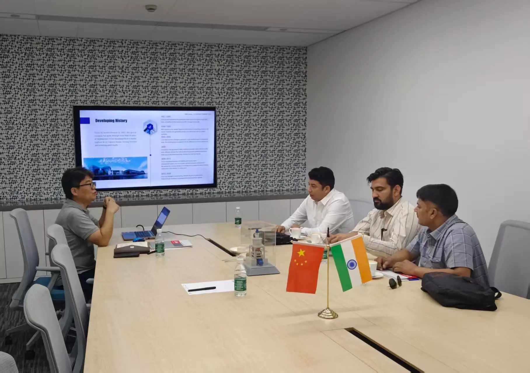 india clients visit clirik for calcite grinding project