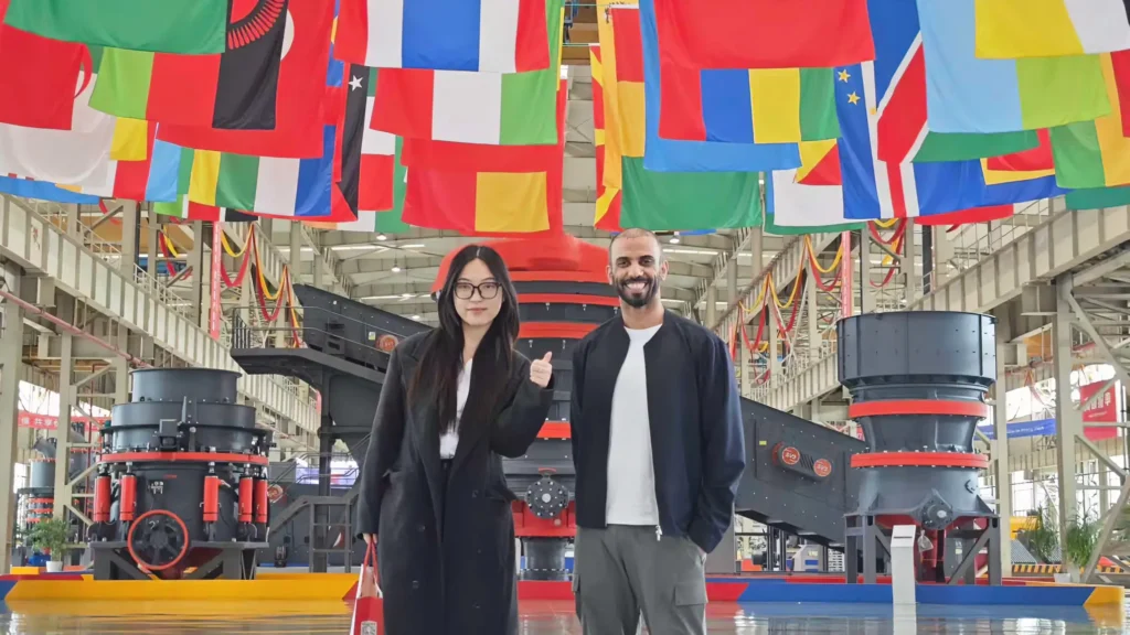 qatar client visiting shanghai clirik grinding mill factory